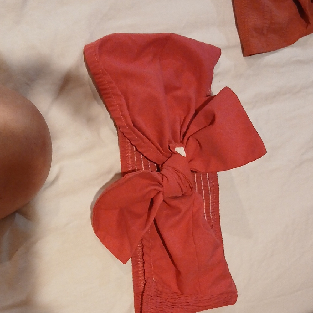 Red Bow Bandeau Top